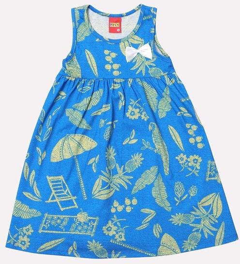 Imagem principal Vestido Infantil Menina em Algodão Azul Kyly Kyly