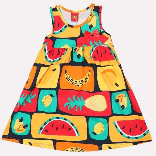 Imagem principal Vestido Infantil Menina em Algodão Melância Azul Kyly Kyly