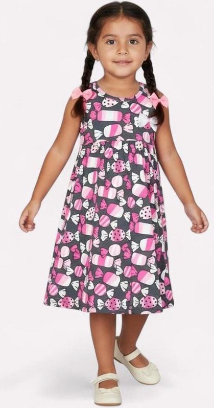Imagem principal Vestido Infantil Menina Estampado Cinza Kyly Kyly