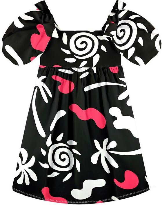 Imagem principal Vestido Infantil Menina Estampado Preto Nanai Nanai