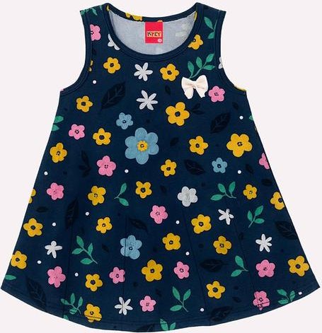 Imagem principal Vestido Infantil Menina Evasê Azul Marinho Kyly Kyly