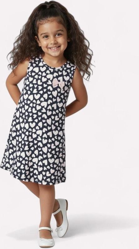 Imagem principal Vestido Infantil Menina Evasê Coração Rosa Kyly Kyly