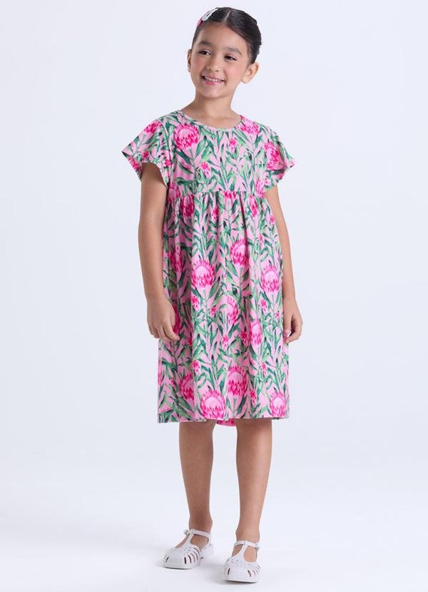 Imagem principal Vestido Infantil Menina Floral Babado Rosa VIDA COSTEIRA VIDA COSTEIRA