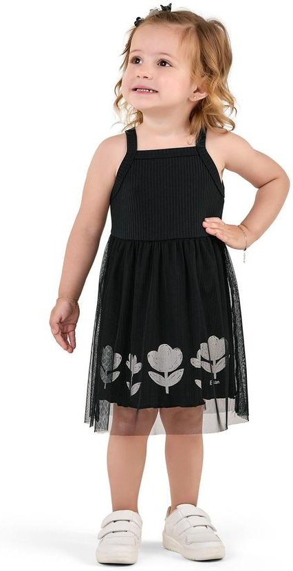 Imagem principal Vestido Infantil Menina Floral Tule Preto Elian Elian