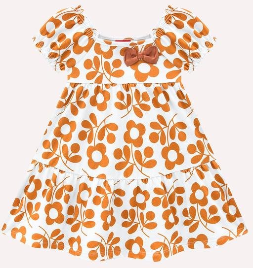 Imagem principal Vestido Infantil Menina Flores Branco