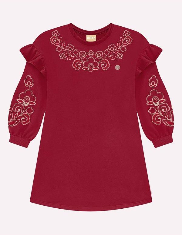 Imagem principal Vestido Infantil Menina Flores Vermelho