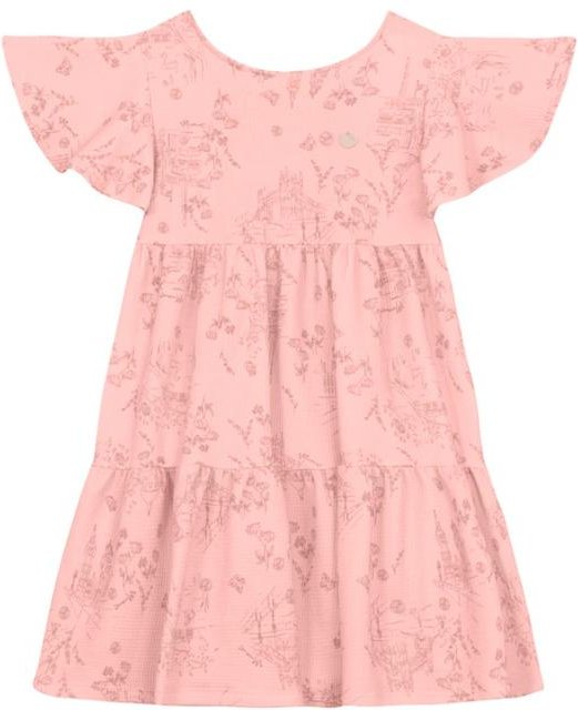 Vestido Infantil Menina Florido Rosa