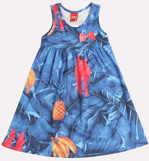 Imagem principal Vestido Infantil Menina Folhagem Azul Kyly Kyly
