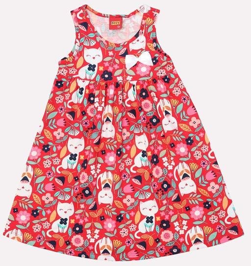 Imagem principal Vestido Infantil Menina Folhagens Vermelho Kyly Kyly
