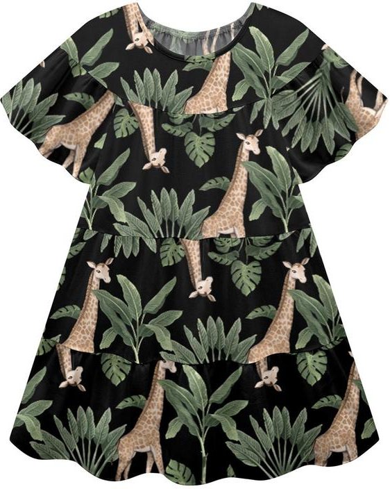 Imagem principal Vestido Infantil Menina Girafa Preto Nanai Nanai