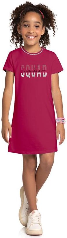 Vestido Infantil Menina Lettering Rosa