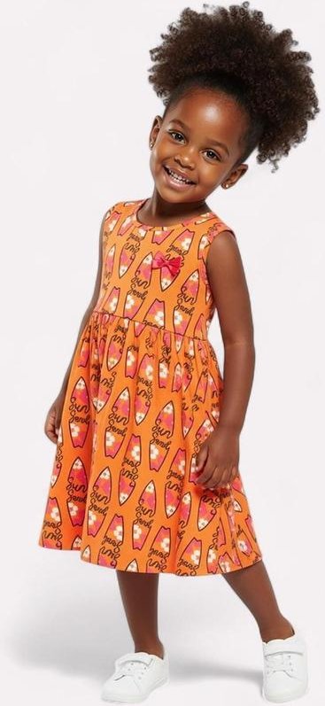Imagem principal Vestido Infantil Menina Surf Laranja Kyly Kyly