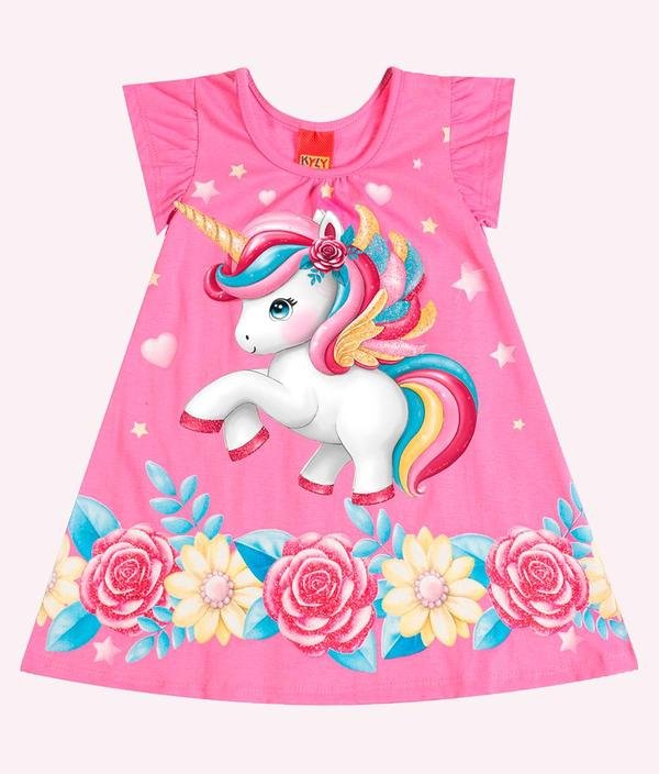 Imagem principal Vestido Infantil Menina Unicórnio Rosa Kyly Kyly