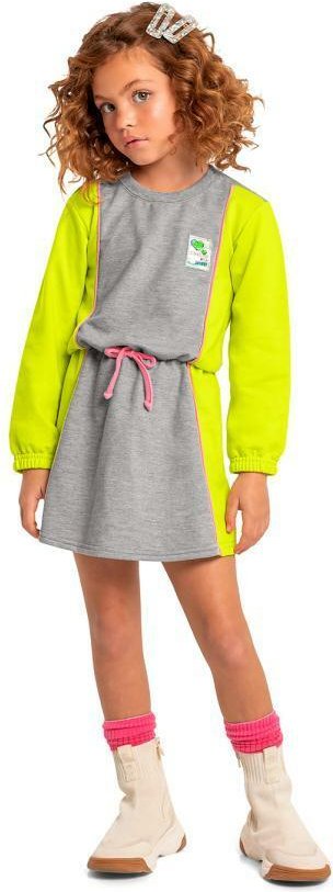Imagem principal Vestido Infantil Moletom Manga Longa Cinza Quimby Quimby