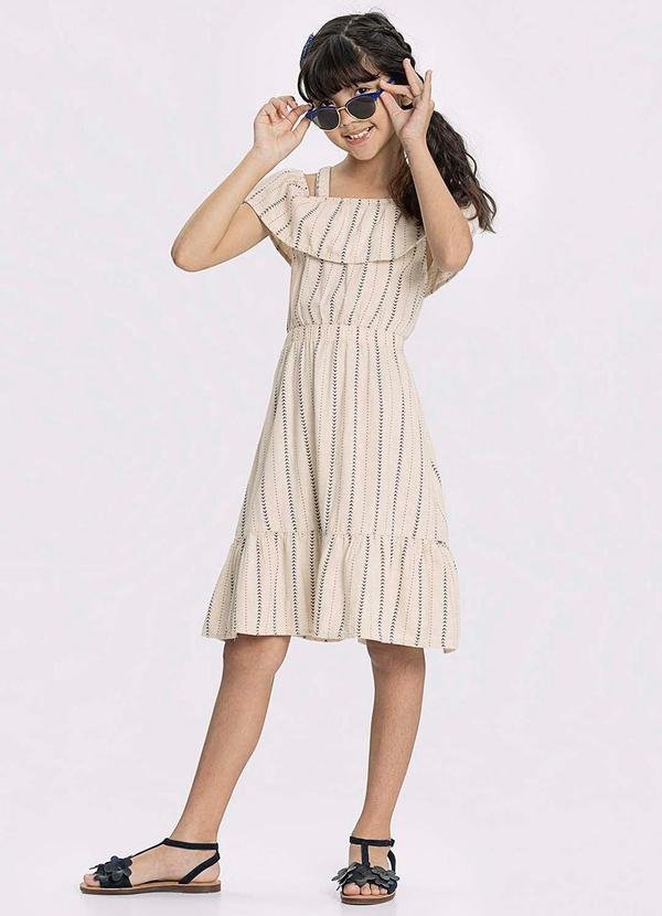 Imagem principal Vestido Infantil Ombro a Ombro SarjaBranco Alakazoo Alakazoo