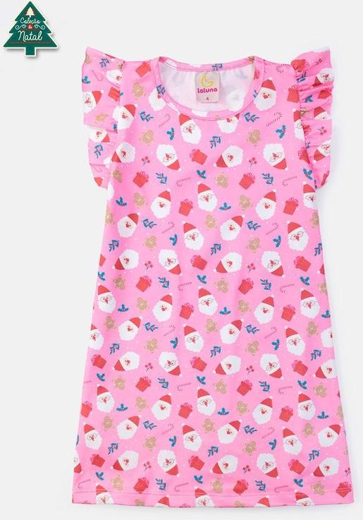 Imagem principal Vestido Infantil Papai Noel Rosa Laluna Laluna