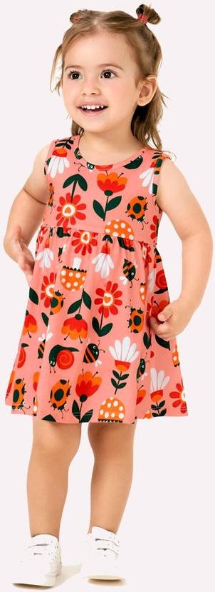 Imagem principal Vestido Infatil Menina Estampa Rosa Kyly Kyly
