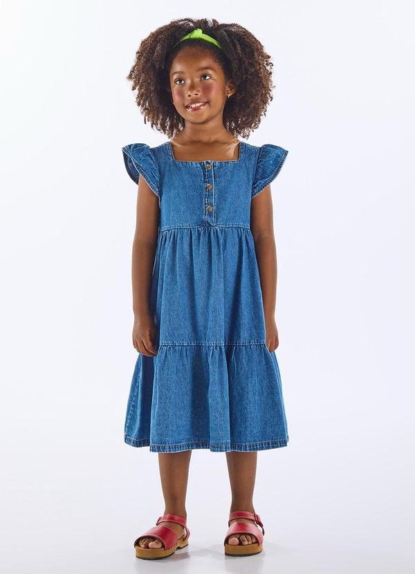 Imagem principal Vestido Jeans Infantil com Babados Azul Up Baby Up Baby