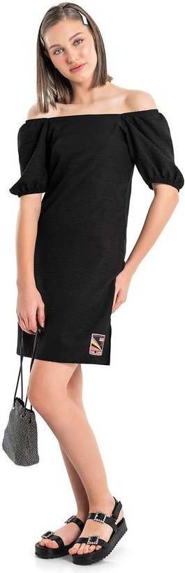 Imagem principal Vestido Juvenil com Manga Bufante Preto Gloss Gloss