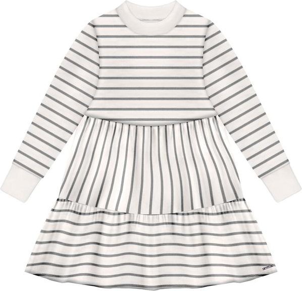 Imagem principal Vestido Listrado em Malha Sarja Cinza