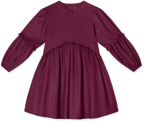 Imagem principal Vestido Manga Longa Infantil Feminino Bordô Lilica Ripilica Lilica Ripilica