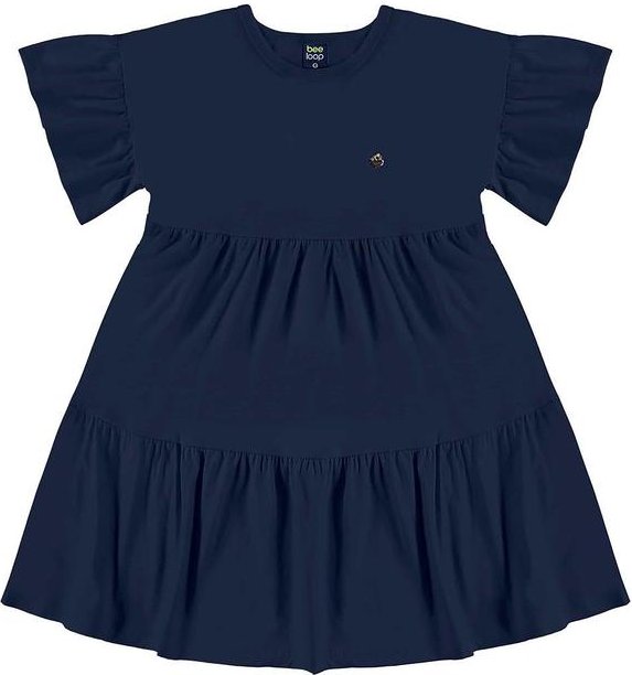Imagem principal Vestido Meia Malha Infantil Azul Bee Loop Bee Loop