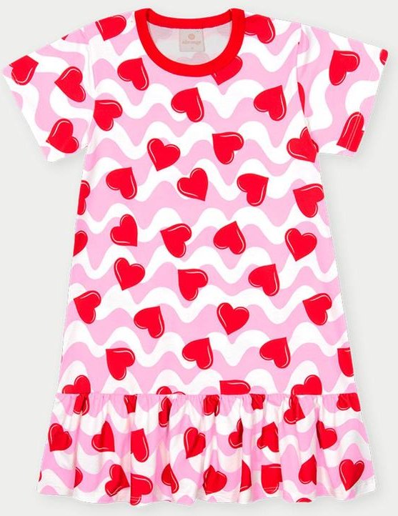 Imagem principal Vestido Menina Corações Vermelho Abrange Abrange