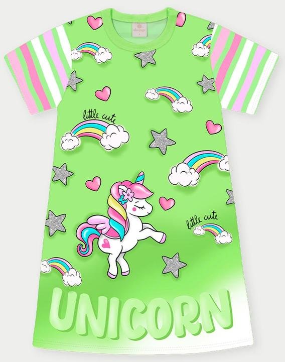 Imagem principal Vestido Menina Unicórnio Verde Abrange Abrange