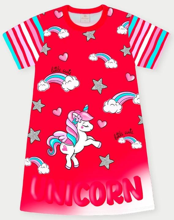 Imagem principal Vestido Menina Unicórnio Vermelho Abrange Abrange