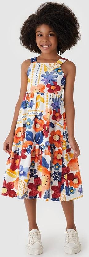 Imagem principal Vestido Mídi Marias Floral Azul Carinhoso Carinhoso