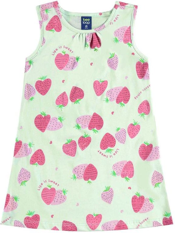 Imagem principal Vestido Morangos Infantil Verde Bee Loop Bee Loop