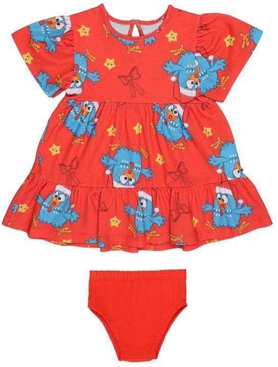 Vestido Natal Galinha Pintadinha Vermelho
