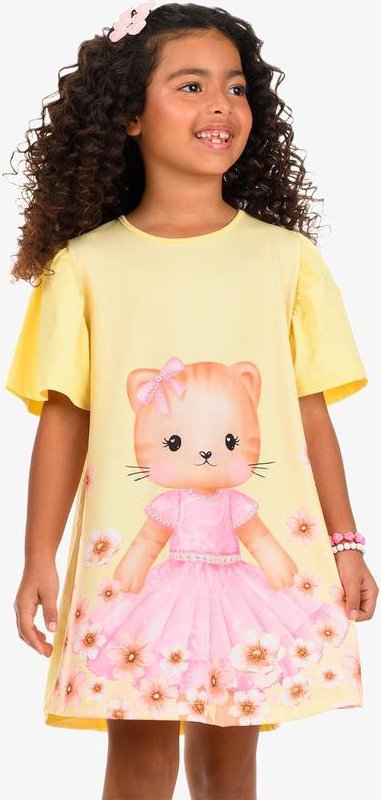 Imagem principal Vestido Poly Flex Touch - Meia Malha Amarelo Rovi Kids Rovi Kids