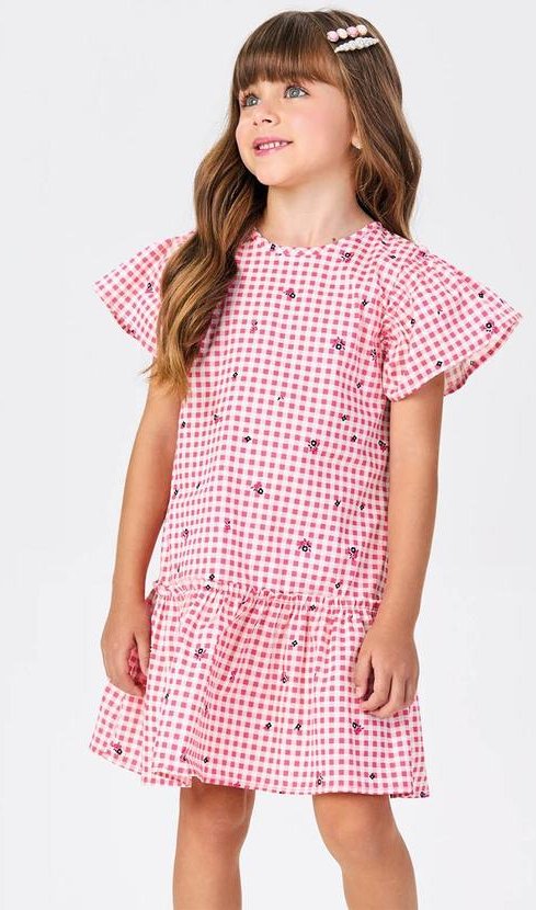 Imagem principal Vestido Popeline Estampado Rosa Trick Nick Trick Nick