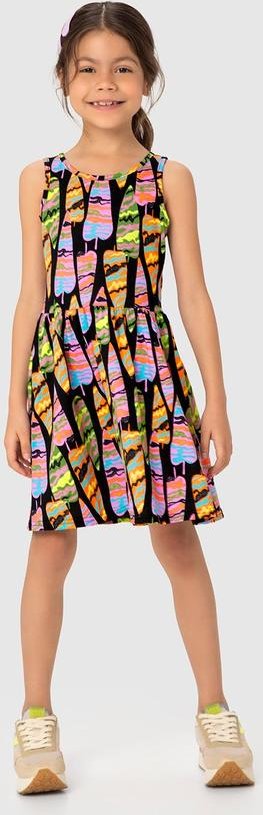 Vestido Preto Godê Folhagens