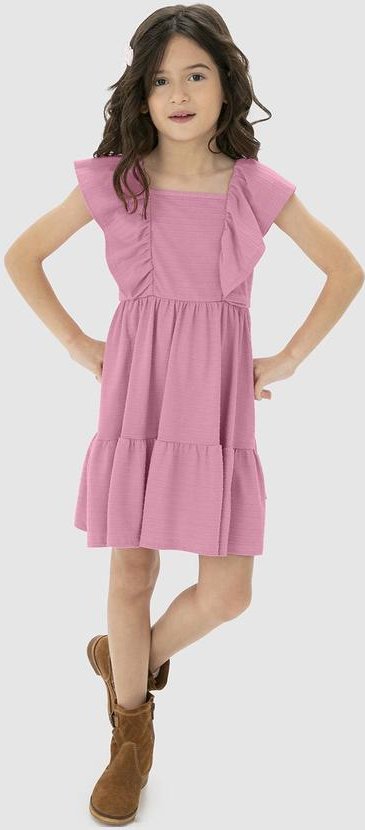 Imagem principal Vestido Rosa Antigo Curto Marias em Malha Malwee Kids Malwee Kids