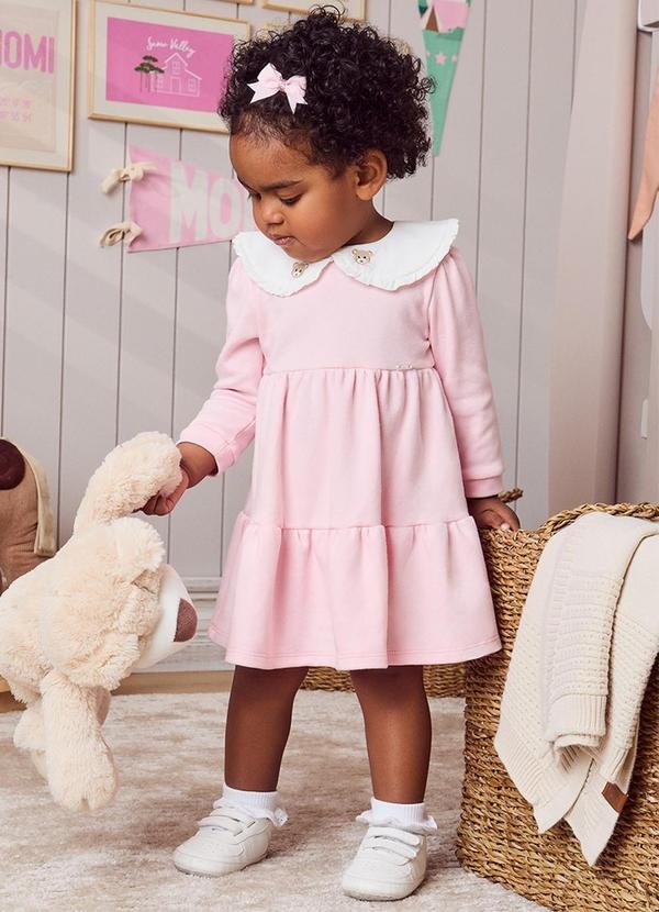 Imagem principal Vestido Rosa de Gola com Babadinho Rosa Momi Momi