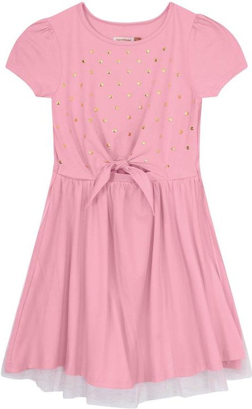 Imagem principal Vestido Rosa Godê com Tule e Lantejoulas Menina Carinhoso Carinhoso