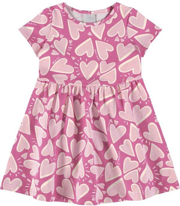 Imagem principal Vestido Rosa Godê Corações em Cotton Malwee Kids Malwee Kids