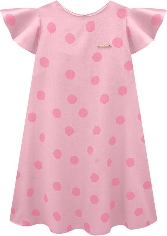 Imagem principal Vestido Rosa Mídi Amplo Poá Menina Carinhoso Carinhoso