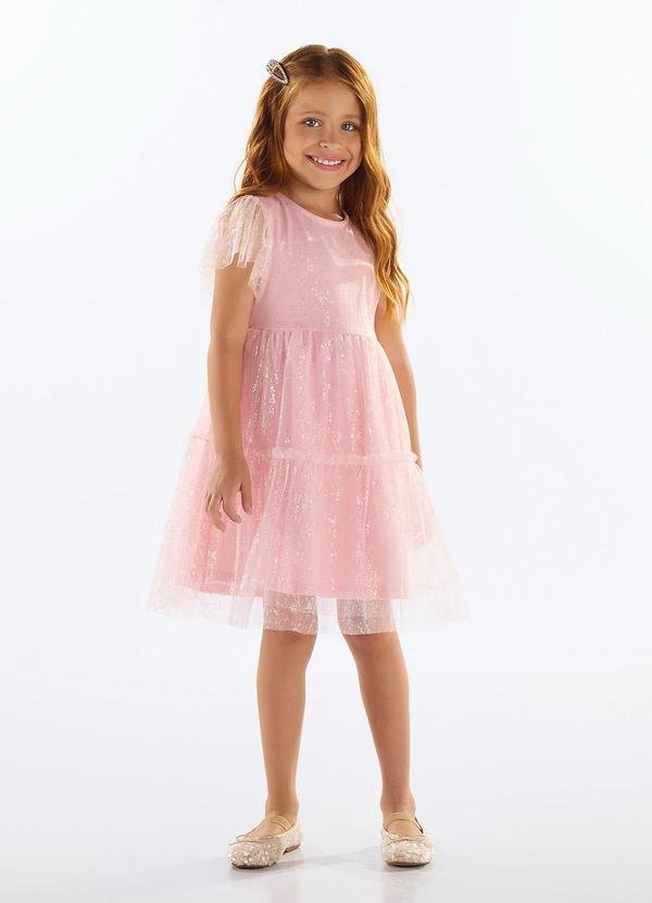 Imagem principal Vestido Tule Infantil Rosa Quimby Quimby