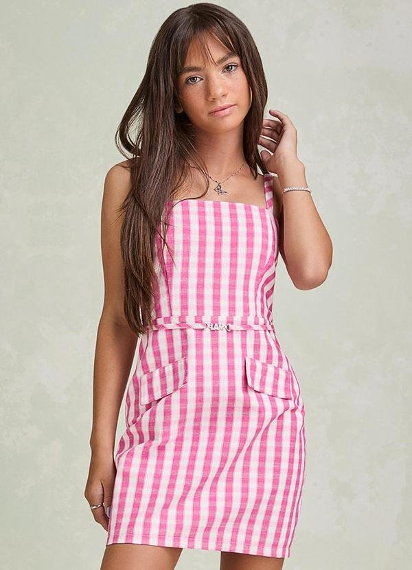 Imagem principal Vestido Xadrez com Lapelas Rosa I Am I Am