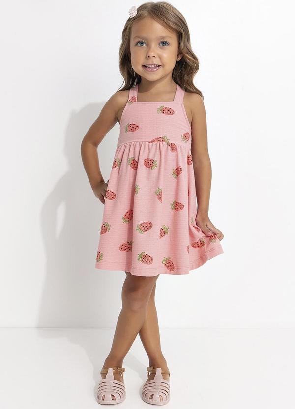 Imagem principal Vestido Estampa Morangos Rosa Fakini Fakini