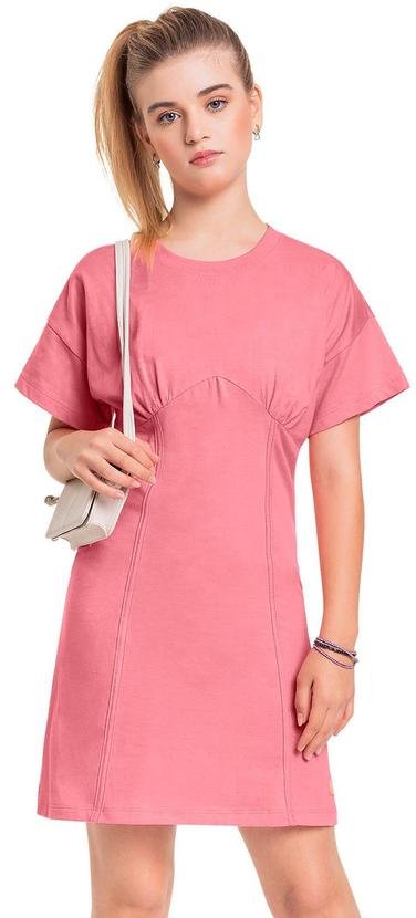 Imagem principal Vestido em Meia Malha e Cotton Juvenil Rosa Gloss Gloss
