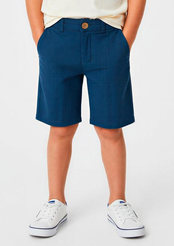 Imagem principal Bermuda Comfort em Tricoline Geométrico Azul Mari Carinhoso Carinhoso