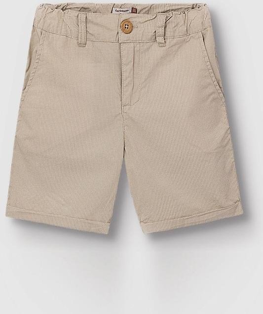 Imagem principal Bermuda Comfort em Tricoline Geométrico Taupe Carinhoso Carinhoso