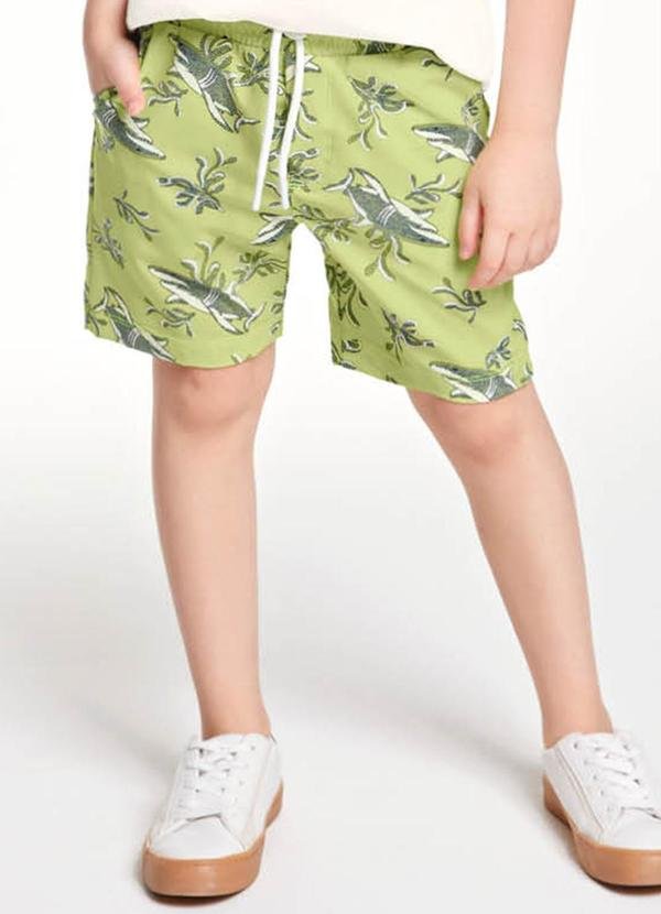 Bermuda Estampada Infantil Masculina Verde