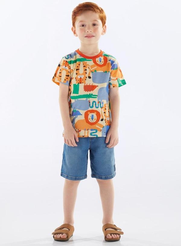 Bermuda Infantil Jeans e Moletom Azul