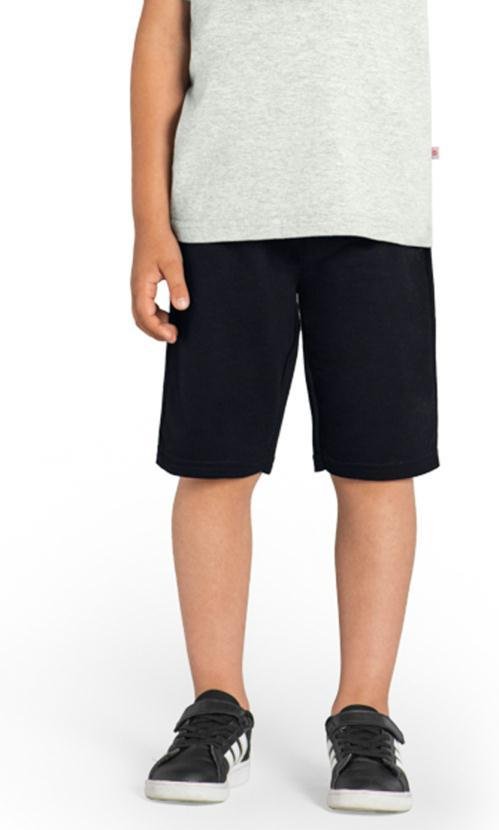 Bermuda Infantil Menino em Moletinho Preto