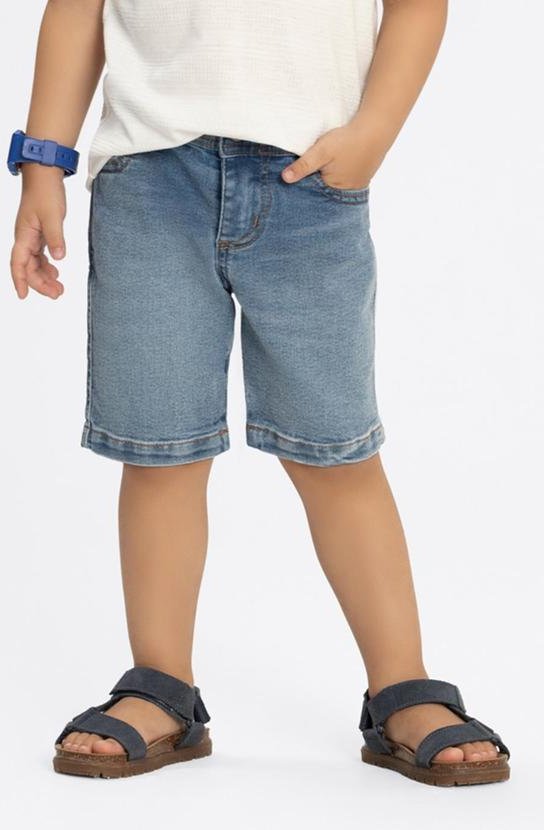 Imagem principal Bermuda Jeans Reta Menino com Elastano Azul Alakazoo Alakazoo
